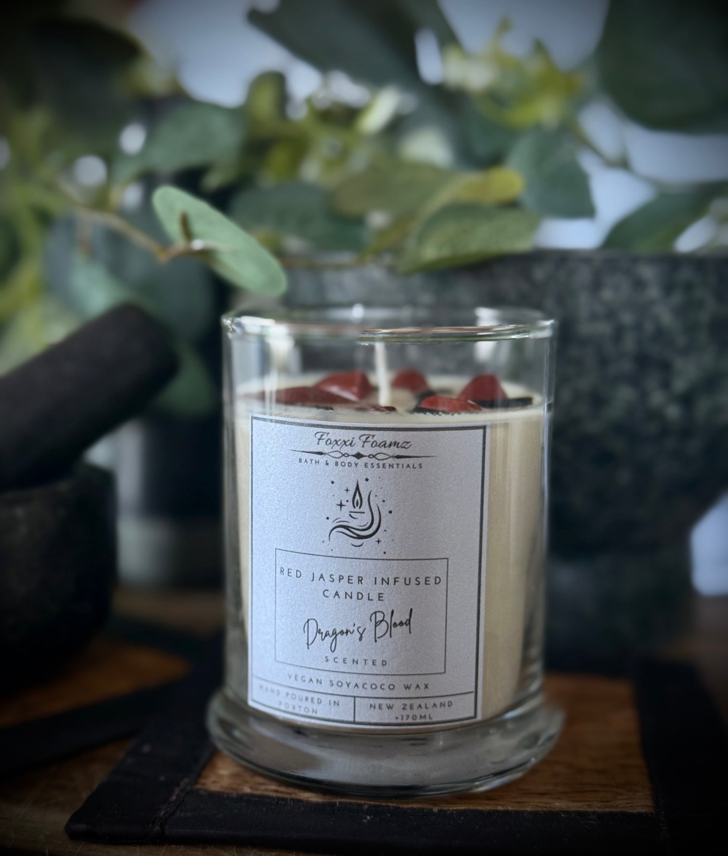 Red Jasper Incense Infused Dragon’s Blood Scented Candle