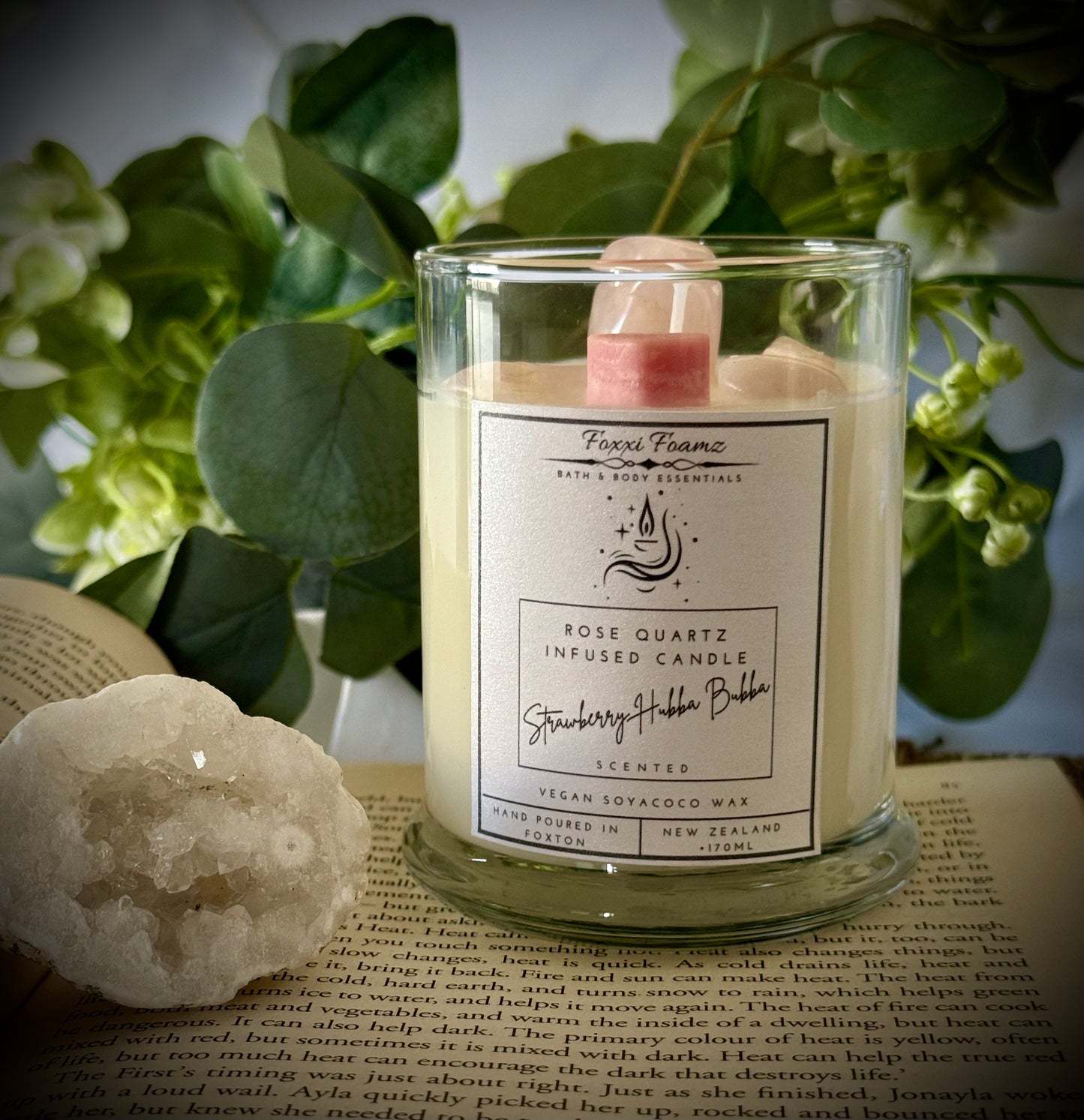 Hubba Bubba Scented Rose Quartz Infused Candle